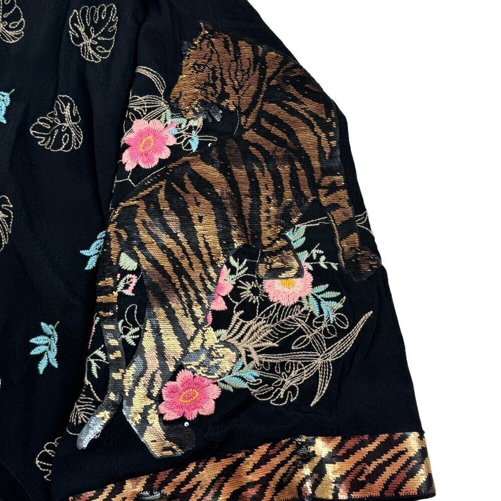 Johnny Was Catarina Tiger Kimono Women's Size Large - Picture 6 of 15